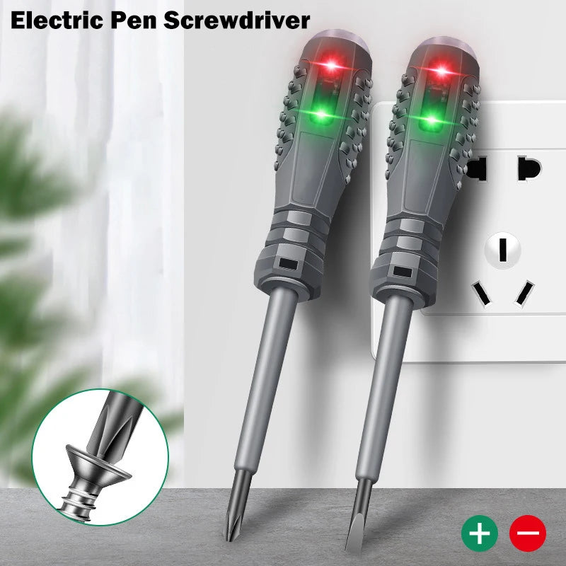 Electric Pen Slotting Phillips Screwdriver Neon Bubble Indication Power Test Tool Insulated Electrical Tools Voltage Tester