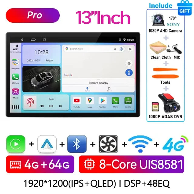 13.1" Android Touchscreen for Mercedes-Benz Smart 453 (2014–2020) — CarPlay, GPS Navigation, WiFi, HD