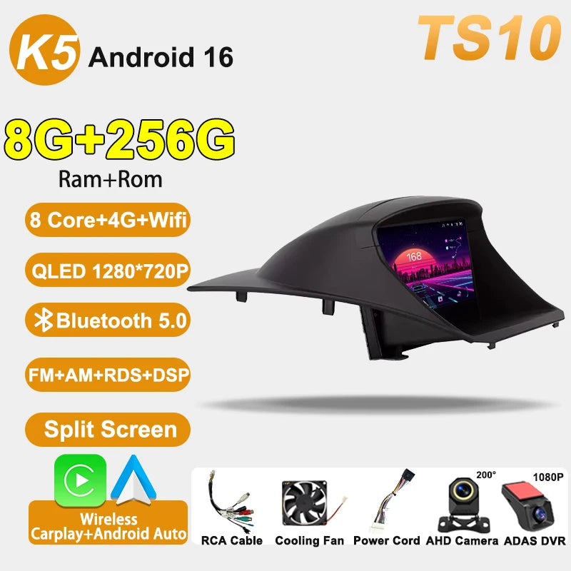 Car Radio Android 16 8 Core For Ford Fiesta MK6 MK7 2009-2017 GPS Navigation Smart Car Systems Wireless CarPlay Auto BT FM RDS