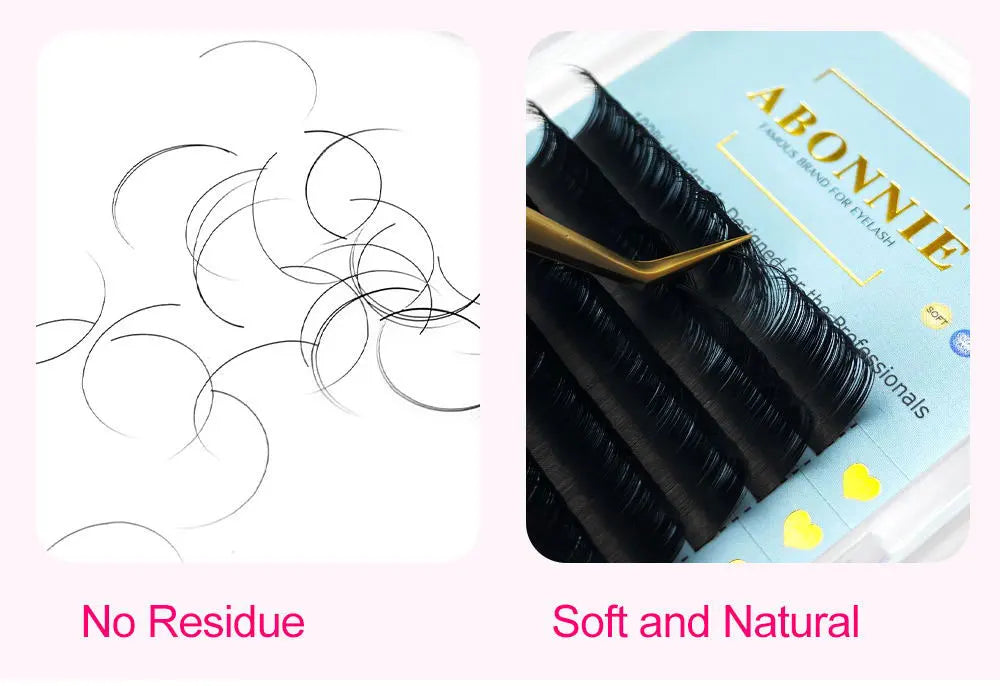 Abonnie Cashmere Lashes Classic Eyelash Extensions Russian Volume Matte Black Eyelashes