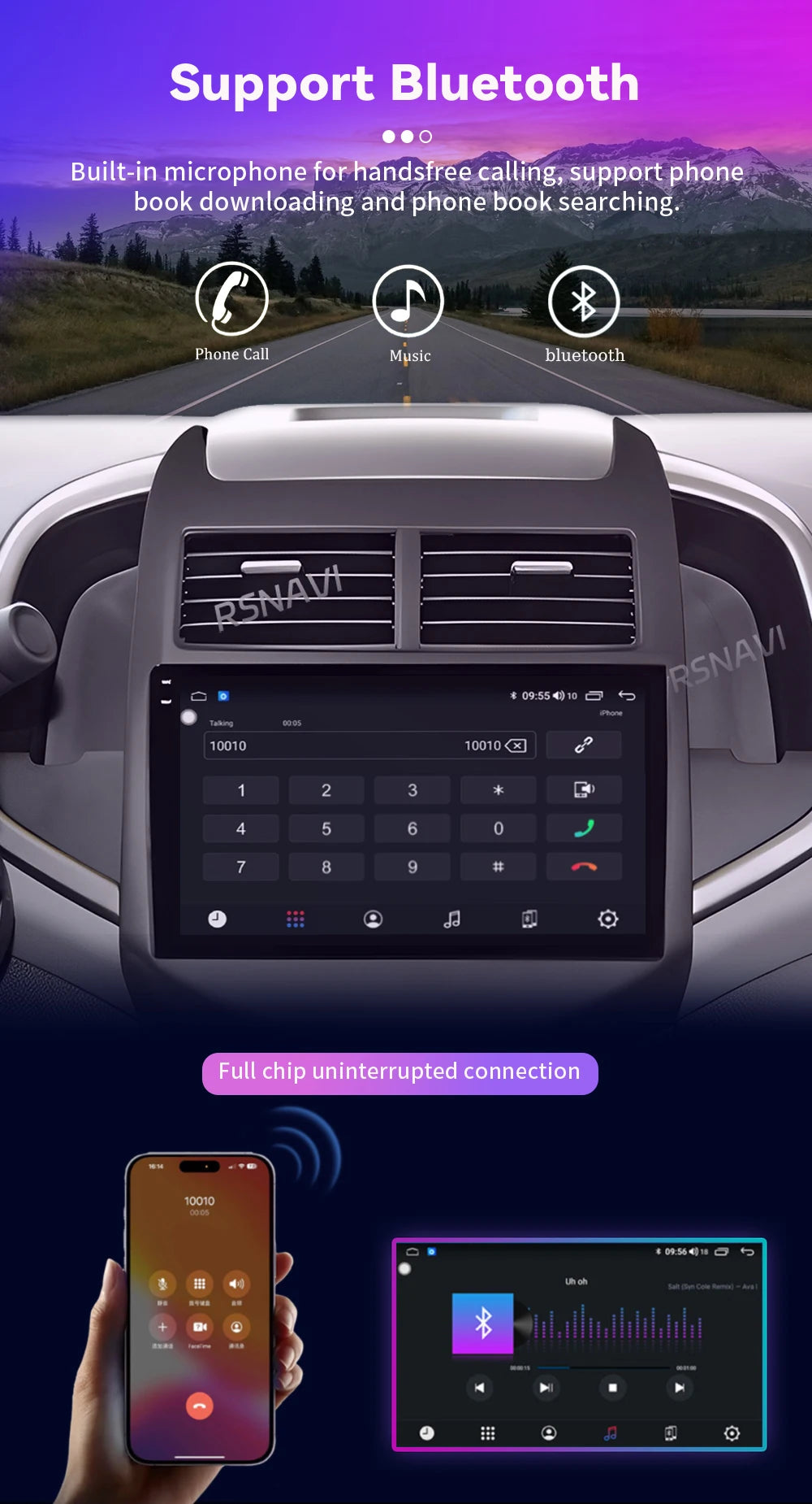 Android 16 CarPlay Auto Car Radio Multimedia Player For Chevrolet Aveo 2 Sonic T300 2011-2015 Navigation GPS 2din Stereo Audio