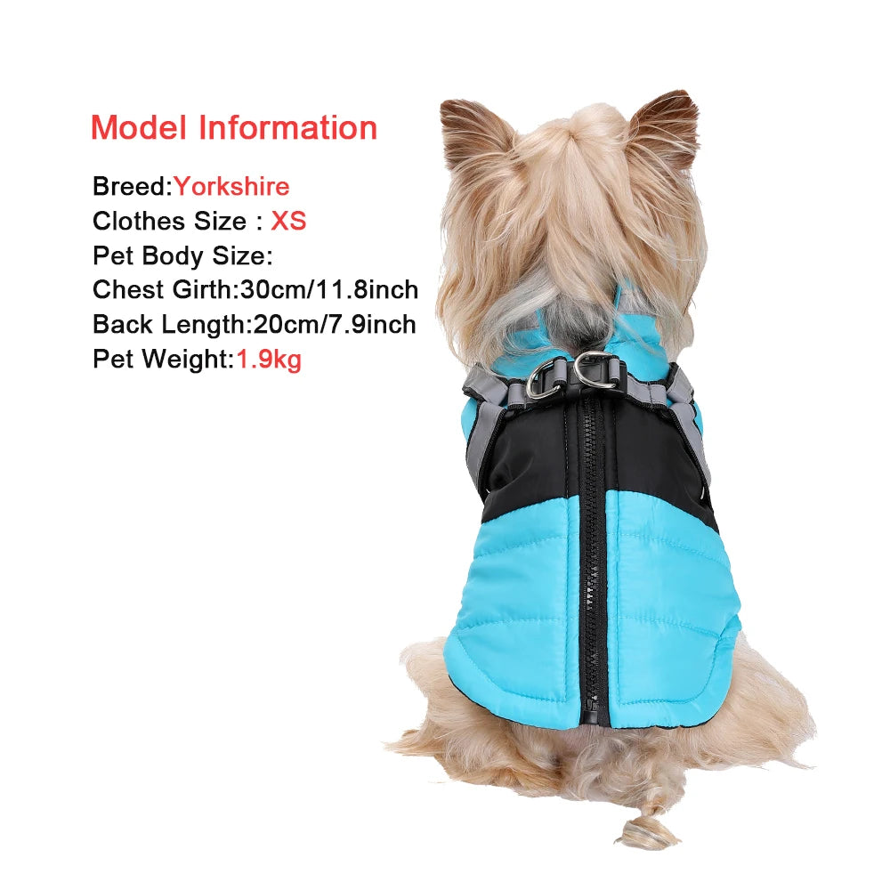 Reflective Dog Winter Coat with Harness D-Ring - Small to Medium Dogs - photo 5