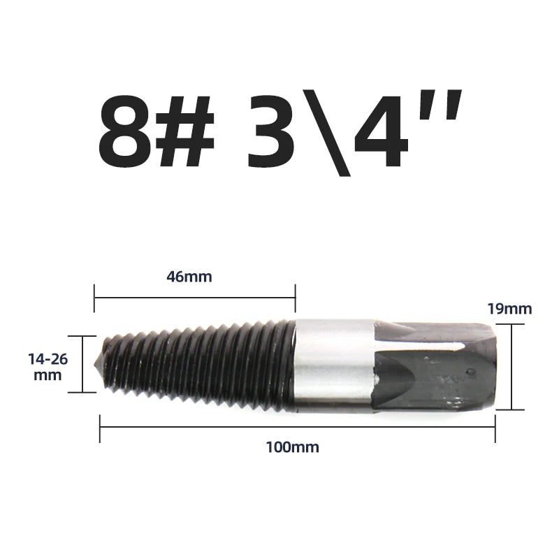 TOOLEYE Double Head Screw Extractor Drill Bits Set Damaged Water Pipe Broken Bolt Screws Remover Tools Valve Thread Repair Taps