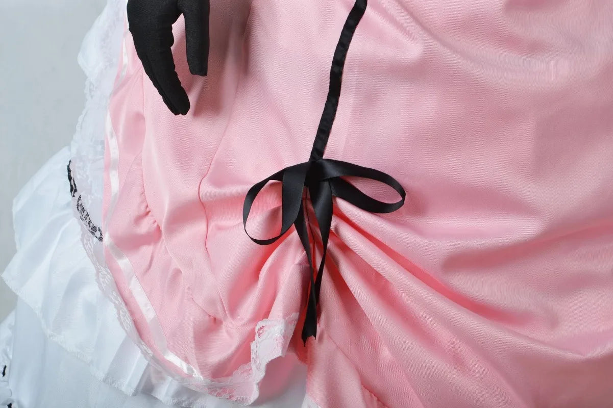 Anime Black Butler Ciel Phantomhive Young Master Cosplay Pink Robin Uniform Lolita Suit Wig Sleeveless Lace Maid Cut Dress