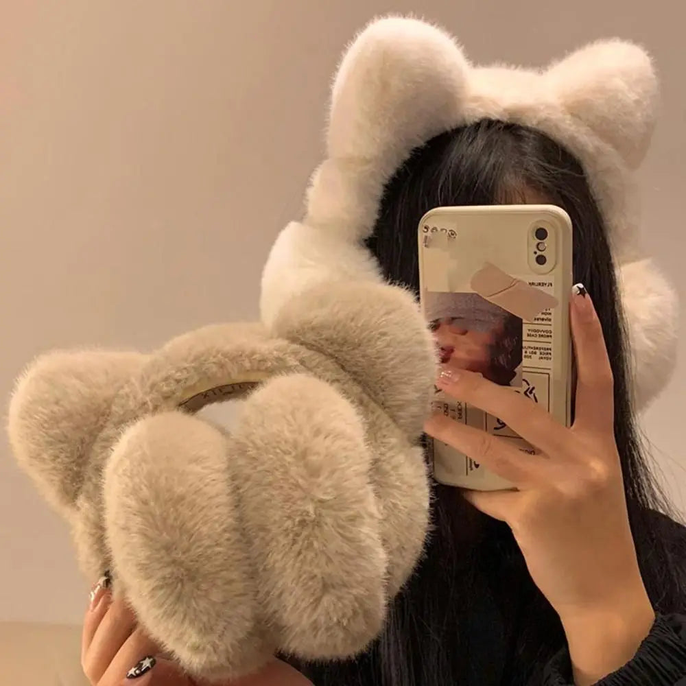 Cute Cat Ear Earmuffs - Foldable Windproof Winter Ear Warmers