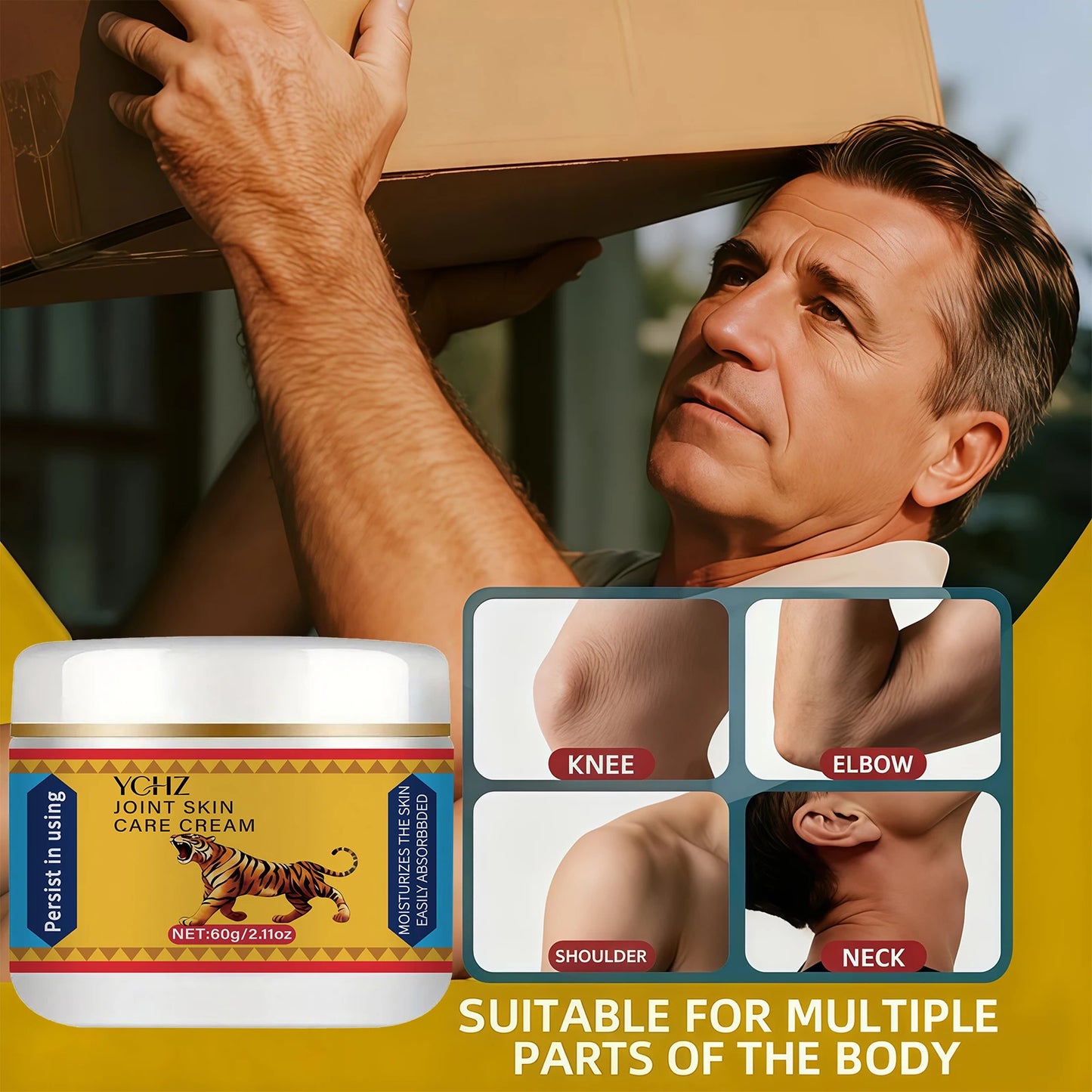 Tiger Massage Cream Moisturizes the Skin, Is Easily Absorbed, and Is a Perfect Companion for Sports Enthusiasts - 60g