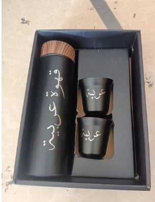 Free LOGO 3 In 1 set of  Thermos Mug Leak_Proof Travel Thermo Cup for Tea Water Coffee Thermo Cafe 500ML Double Stainless Steel