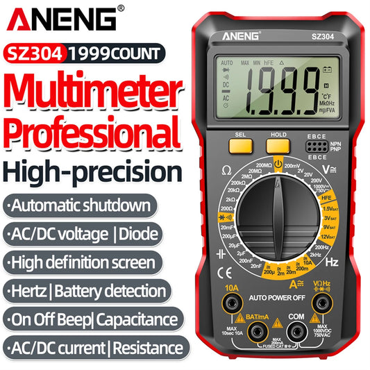 ANENG Digital Multimete True RMS Handheld Multifunction High Precision Tester NCV AC/DC Votage Current Resistance Ohm Tool
