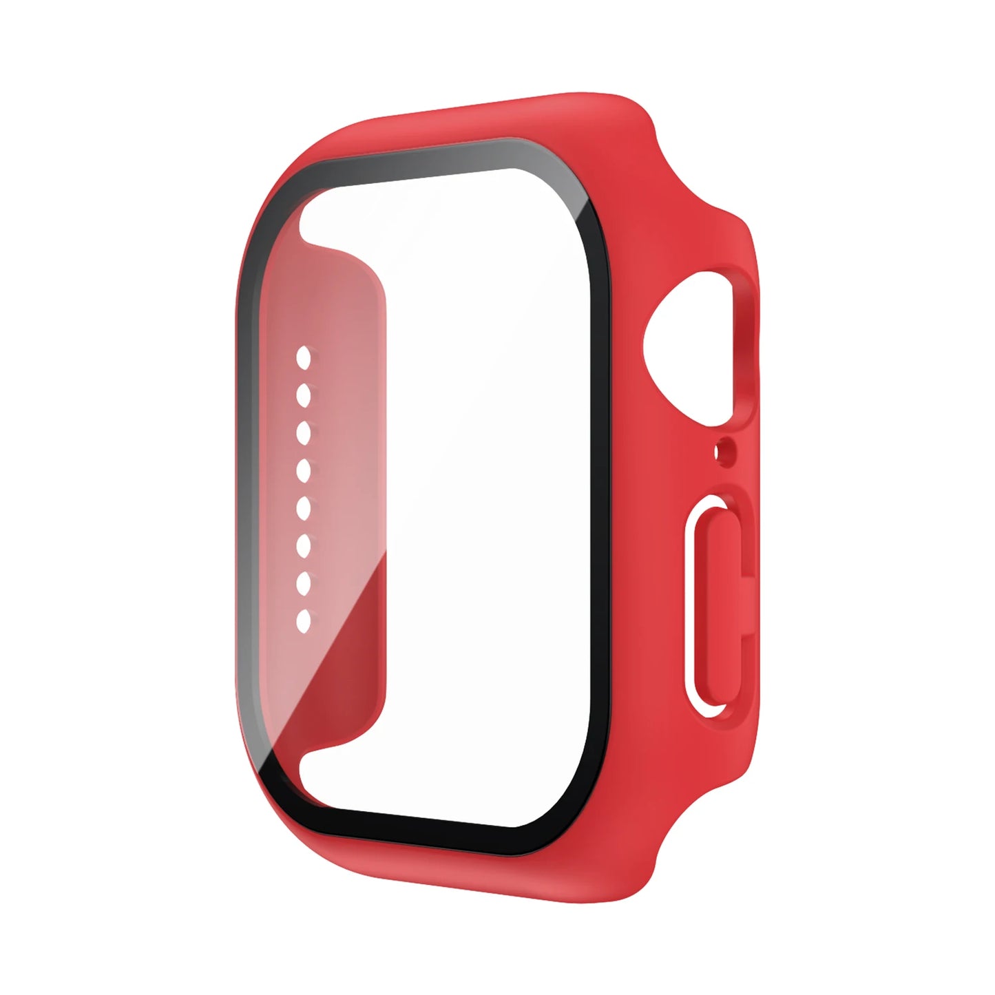 Apple Watch Tempered Glass Case + Screen Protector – Series 1–11, SE & Ultra 2 (38–46mm)