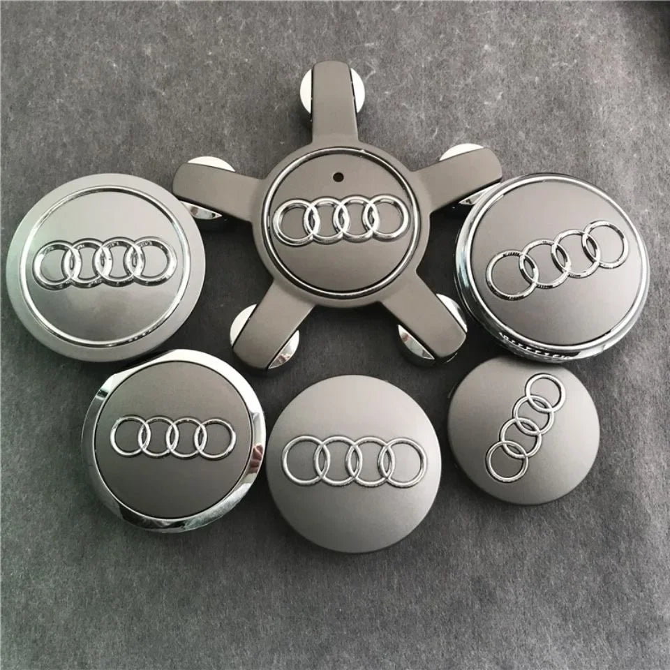 Audi 4pcs Wheel Center Caps - 60mm, 61mm, 68mm, 69mm