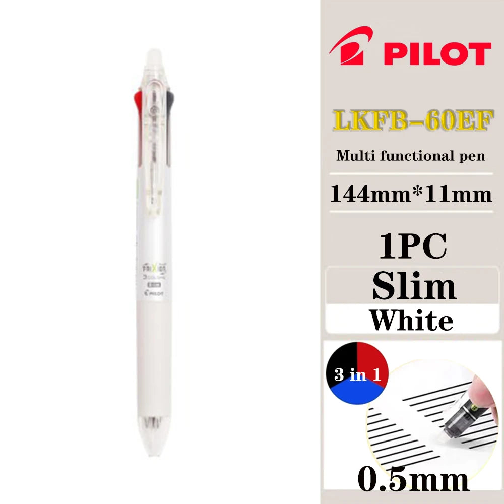 Japan Pilot Frixion Pen 3 in 1 Erasable Gel Pen 3 Colors 0.5mm /0.38mm LKFB-60EF Slim Pen Holder Back To School Stationery