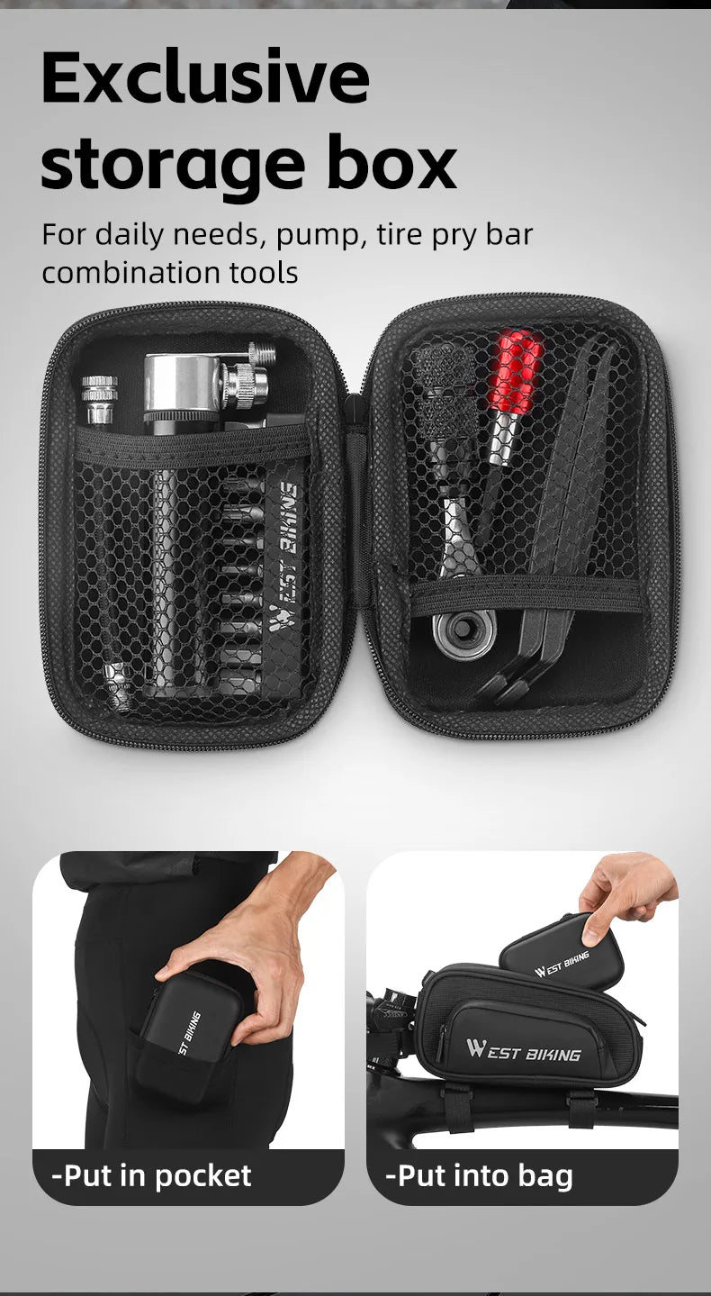 WEST BIKING Professional Bike Tools Portable Ratchet Wrench kit Tire Lever Mini Pump Multifunction Tools Road Bike MTB Accessory