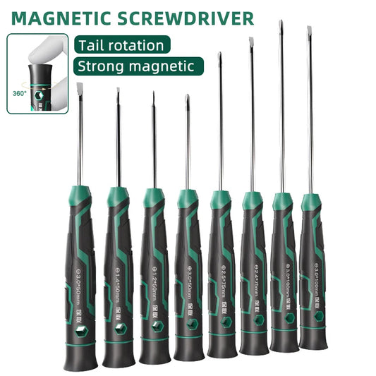 Precision Magnetic Screwdriver Anti-Slip Handle Phillips/Slotted Type Mini Screw Driver Installation and Disassembly Repair Tool
