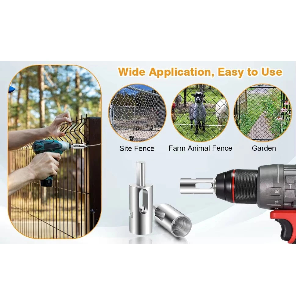 Portable Tie Wire Twister Tool Iron Wire Knotter with Drill Chuck for Electrical and Construction Wiring Twisting