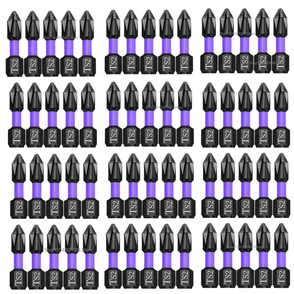 PH2 Impact Driver Bit Set 5-60PCS – Magnetic Cross Screwdriver Alloy Steel Non-Slip Drill Bits