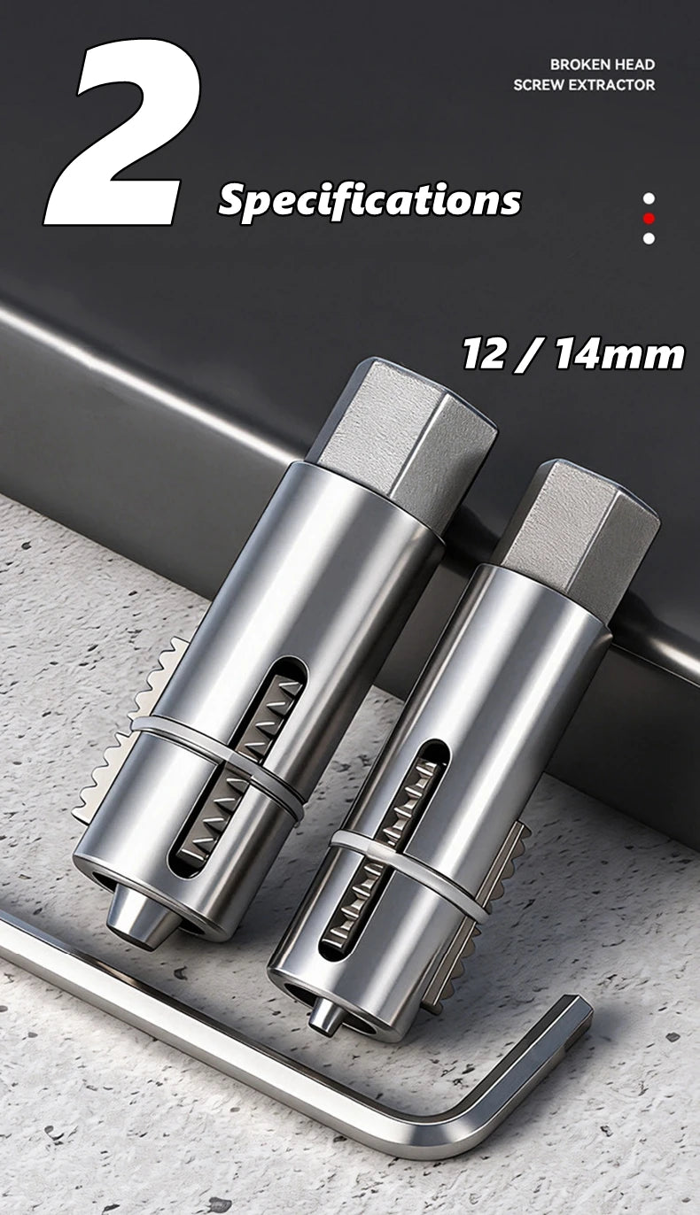 Faucet & Angle Valve Broken Thread Extractor Set — 12 mm and 14 mm Screw Remover