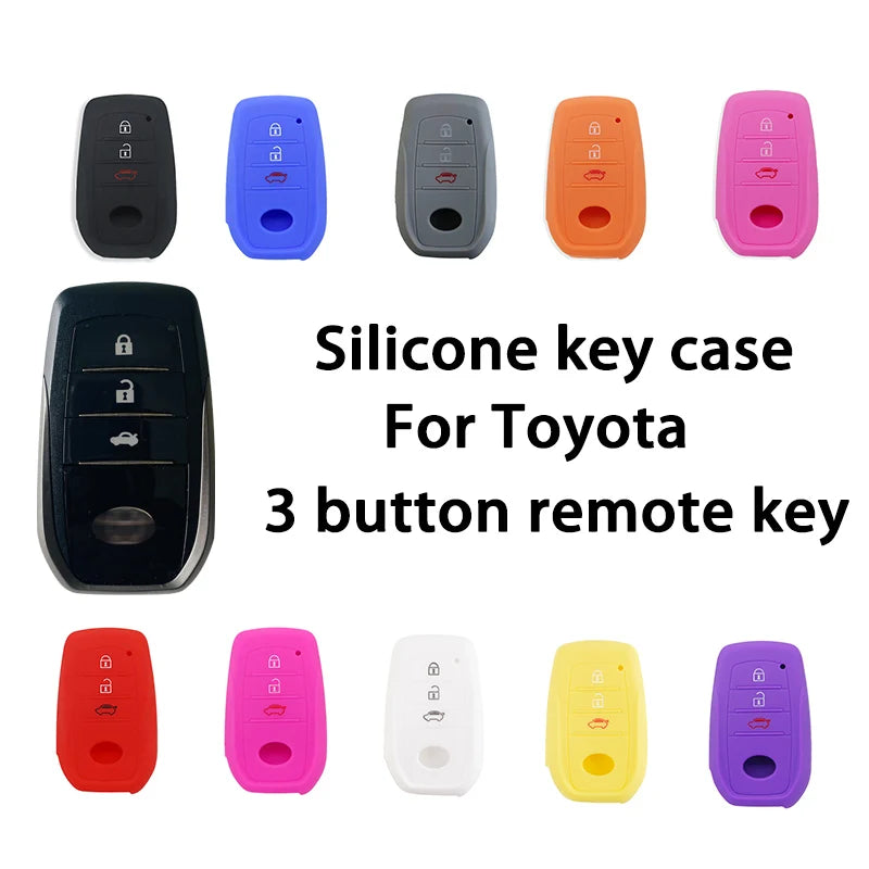 Car Key Silicone Case For Toyota Highlander Land Cruiser Riez 86 Rav4 Prado Innove Camry Hilux 3 Buttons Remote Key Supplies
