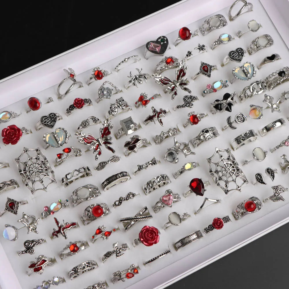 Punk Stackable Ring Set – Mixed-Style Midi Knuckle Rings