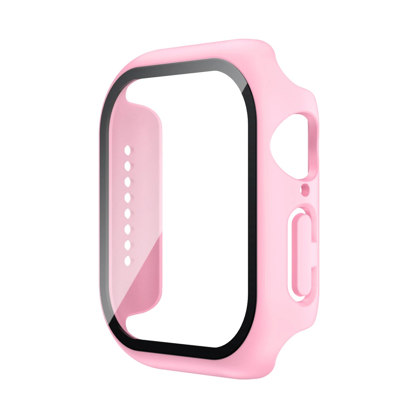 Apple Watch Tempered Glass Case + Screen Protector – Series 1–11, SE & Ultra 2 (38–46mm)