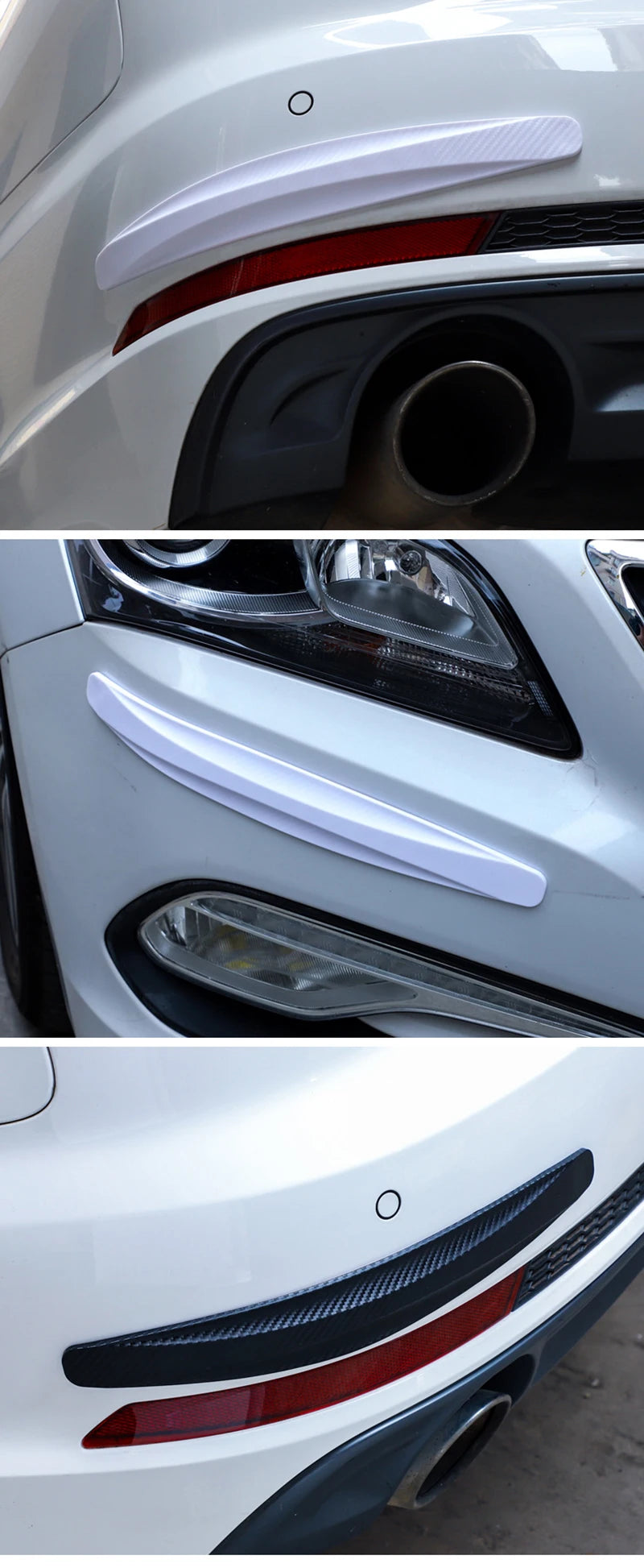 2Pcs Universal Anti-Collision Protector Rubber Car Door Products Auto Front And Rear Corner Bumper Cover Guard Lip Strip Sticker
