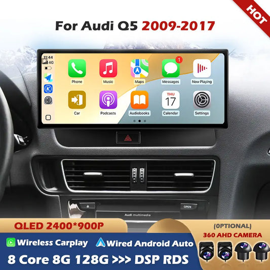 Car Stereo with Apple CarPlay & Android Auto, Compatible with Audi Q5 (2009-2017)
