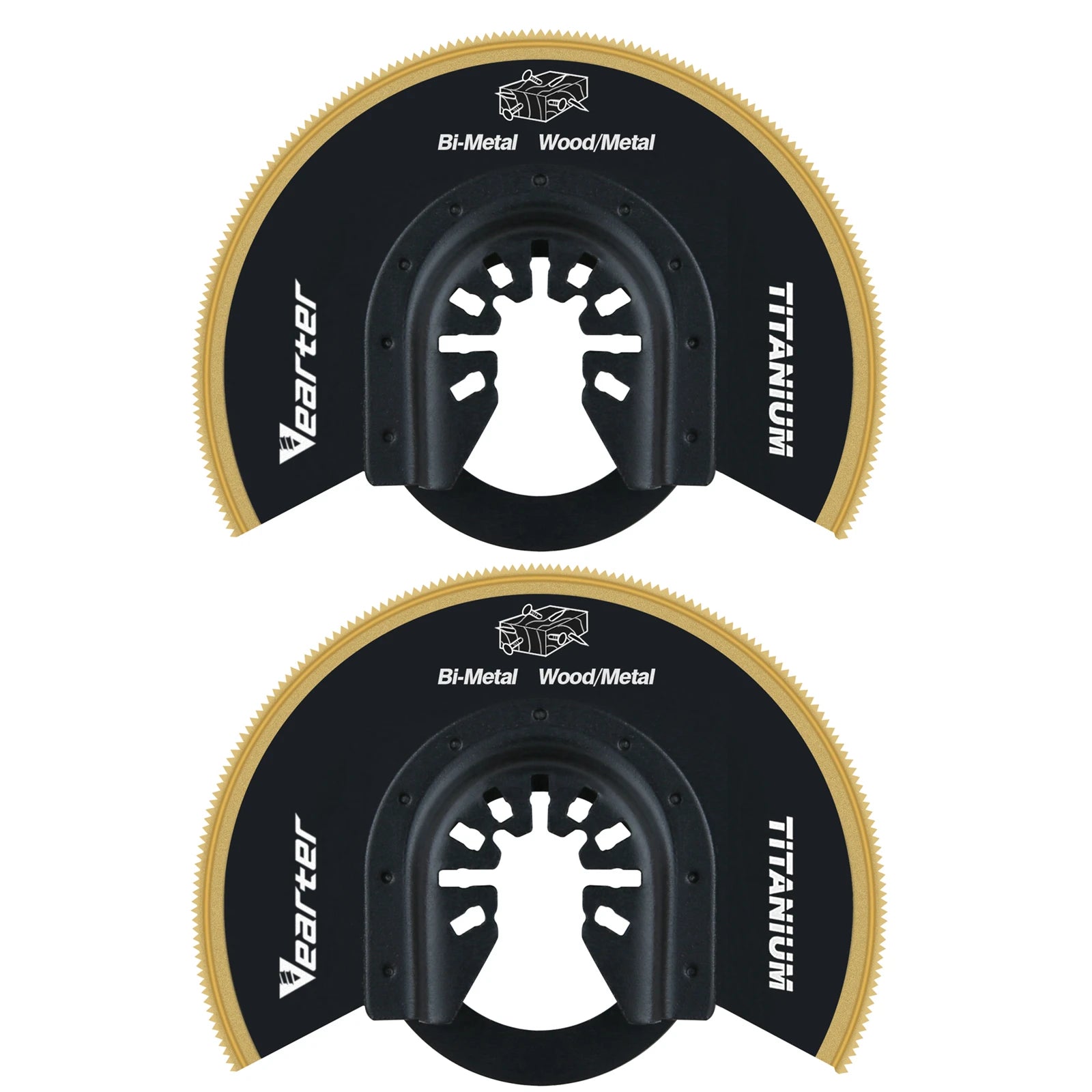 Titanium-coated oscillating saw blades for metal and wood