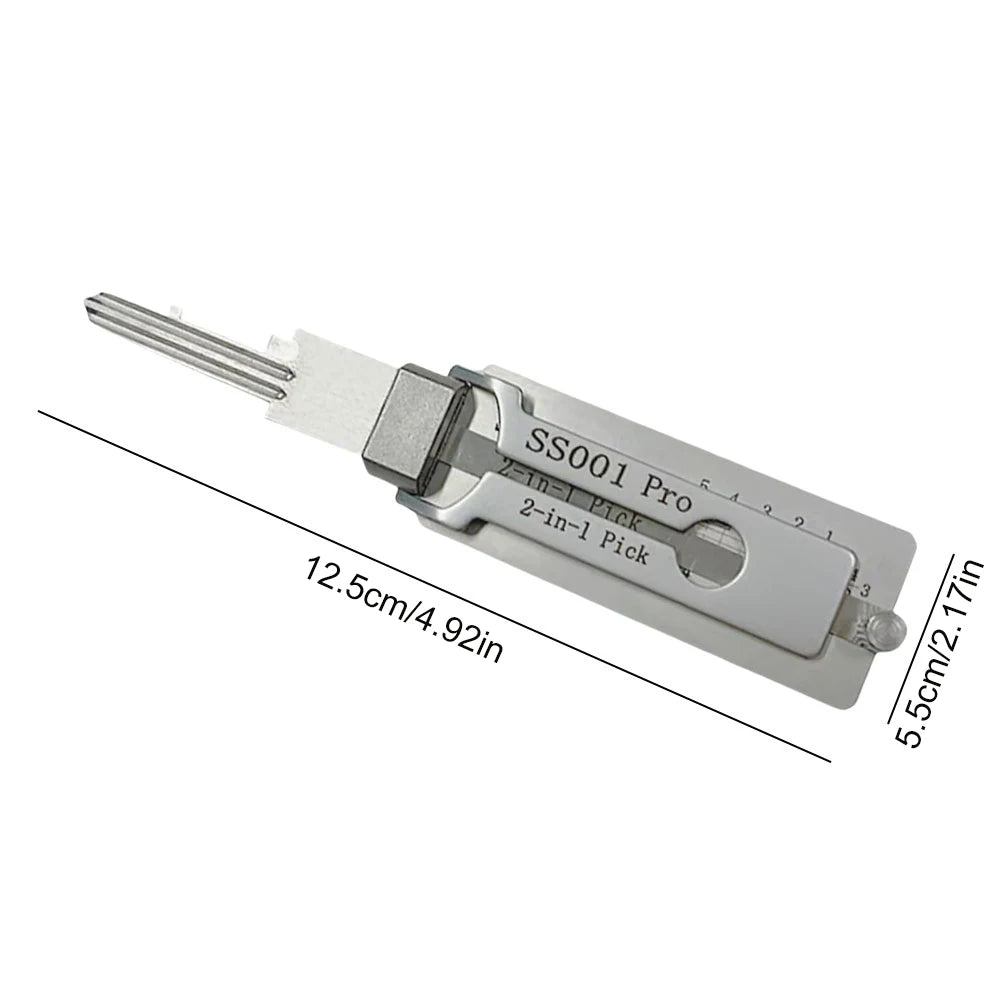 2-in-1 Stainless Steel Key Decoder Precision Hook And Pickup Hand Tool Lock Decoder Maintenance Repair Kit