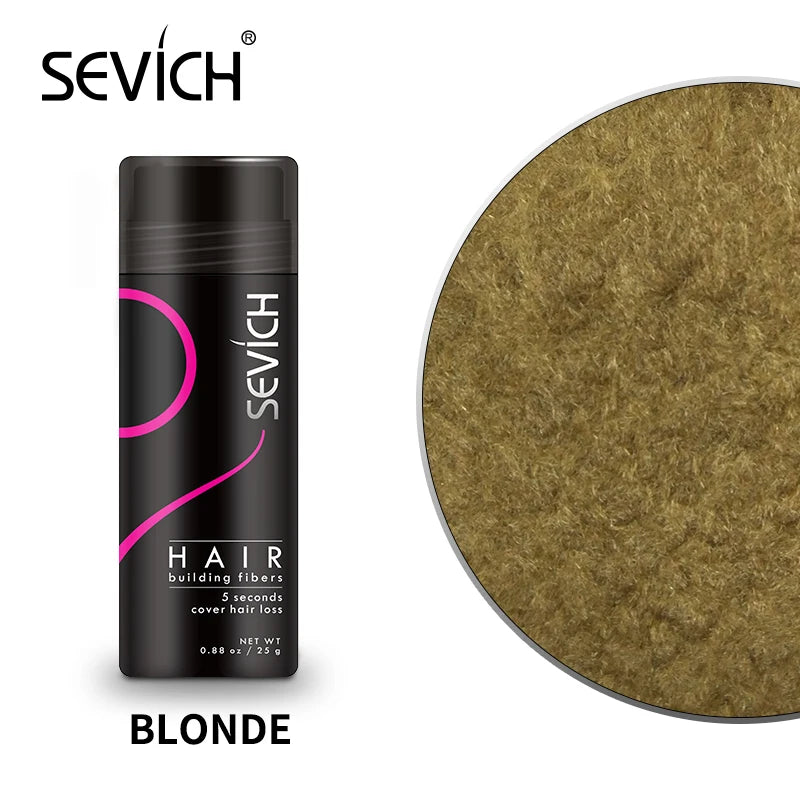 Sevich 25g Hair Building Fibers Keratin Hair Fiber Professional Instant Regrowth Powder for Men and Women Hair Loss Products