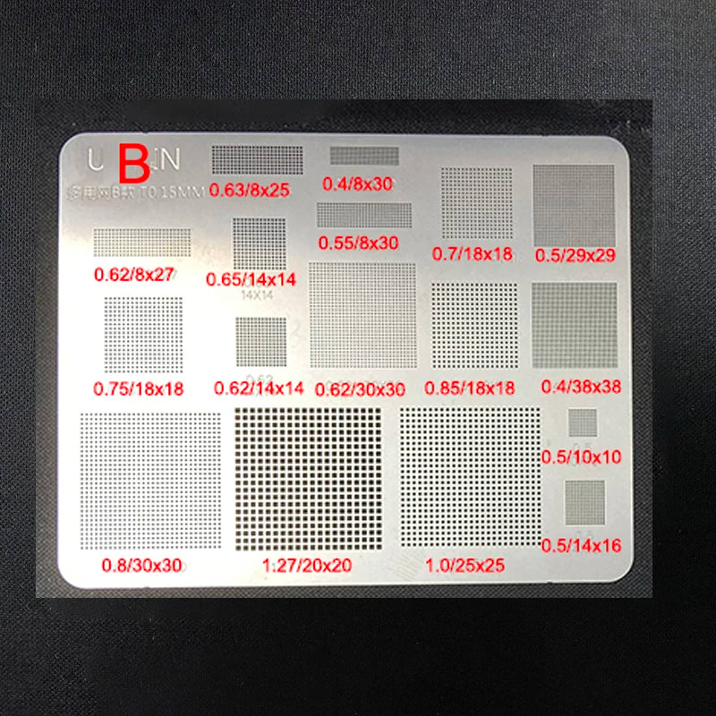 1/3Pcs High quality Universal BGA Reballing Stencil square hole Direct heating BGA Template for Mobile phone laptop CPU IC Chip
