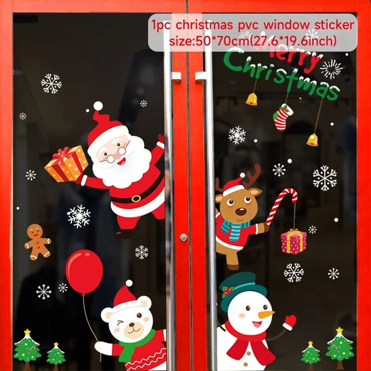 Christmas Wall Window Stickers Marry Christmas Decoration For Home 2026 Christmas Ornaments Xmas Navidad Gift New Year 2026