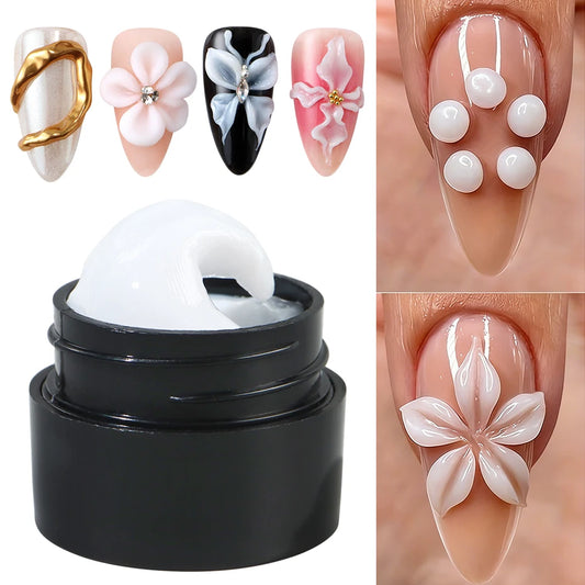 5ml Pearl White 3D Sculpting Nail Gel for Flower Carving & Nail Art