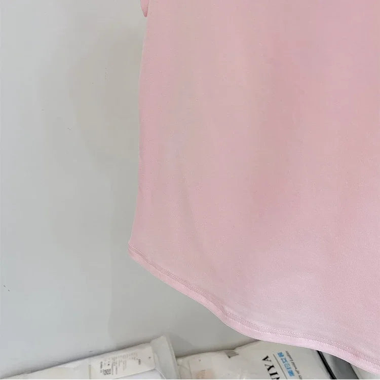 Zjaiss 2026 O-Neck Fashion T-Shirt Summer Sexy Basic Top Solid Short Sleeve Womens Tshirt Casual Korean Tee Streetwear