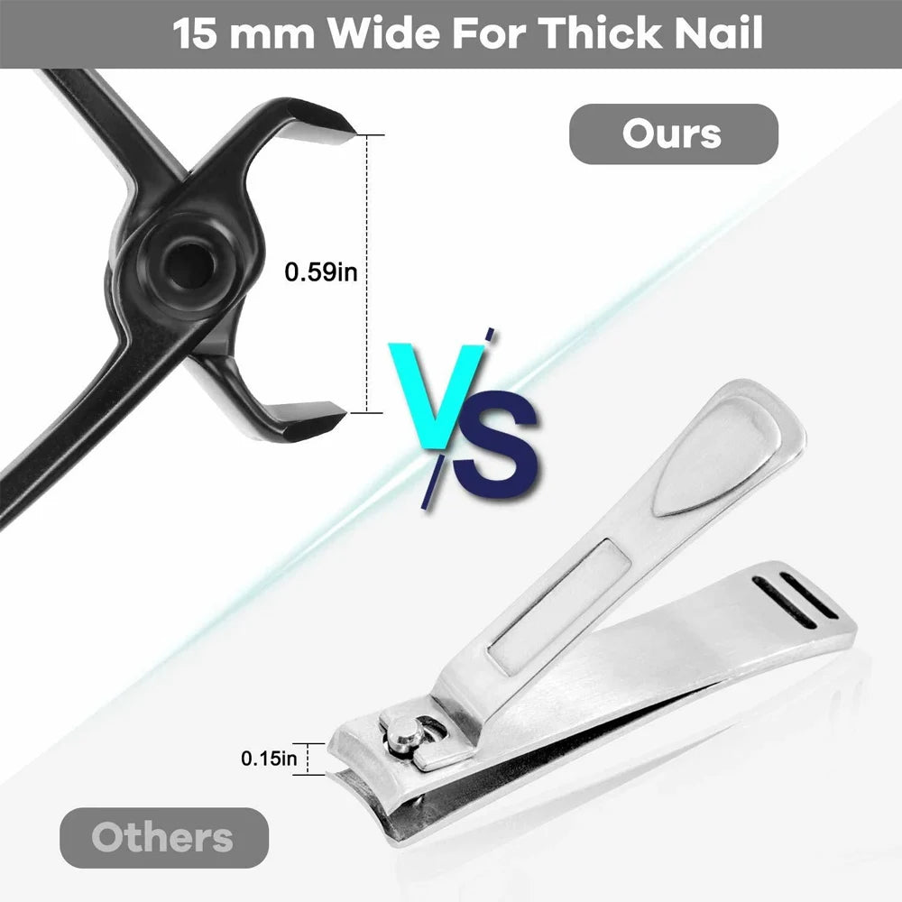 Quality Oversized  Stainless Steel Nail Clippers Cutter Trimmer Manicure Scissors Thick Hard Toenail Fingernail Pedicure Tools