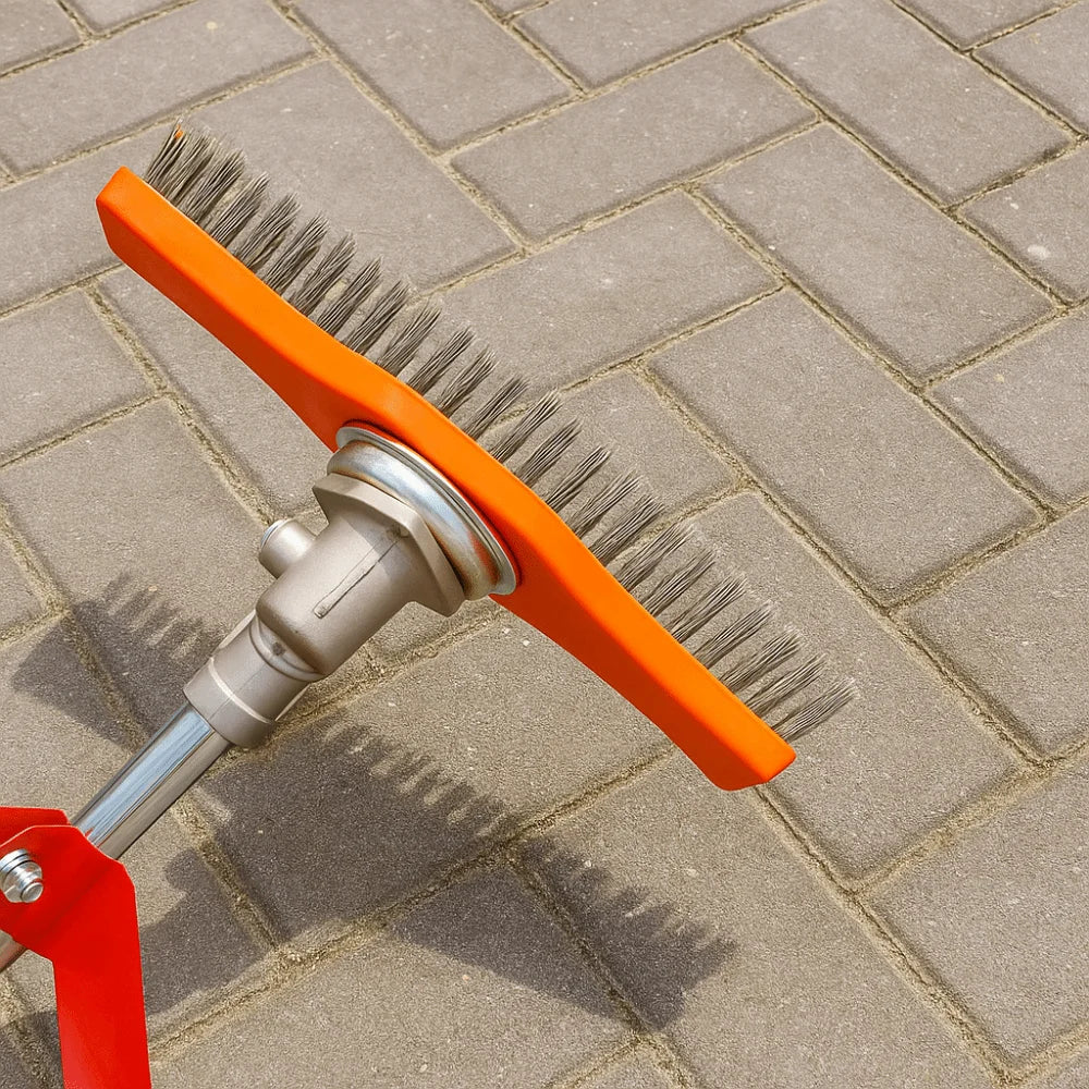 Lawn Mower Cleaning Brush High-Efficiency Adjustable Handle Weed Remover Tool for Deck Garden Yard Floor Patio Farm Tile Grout