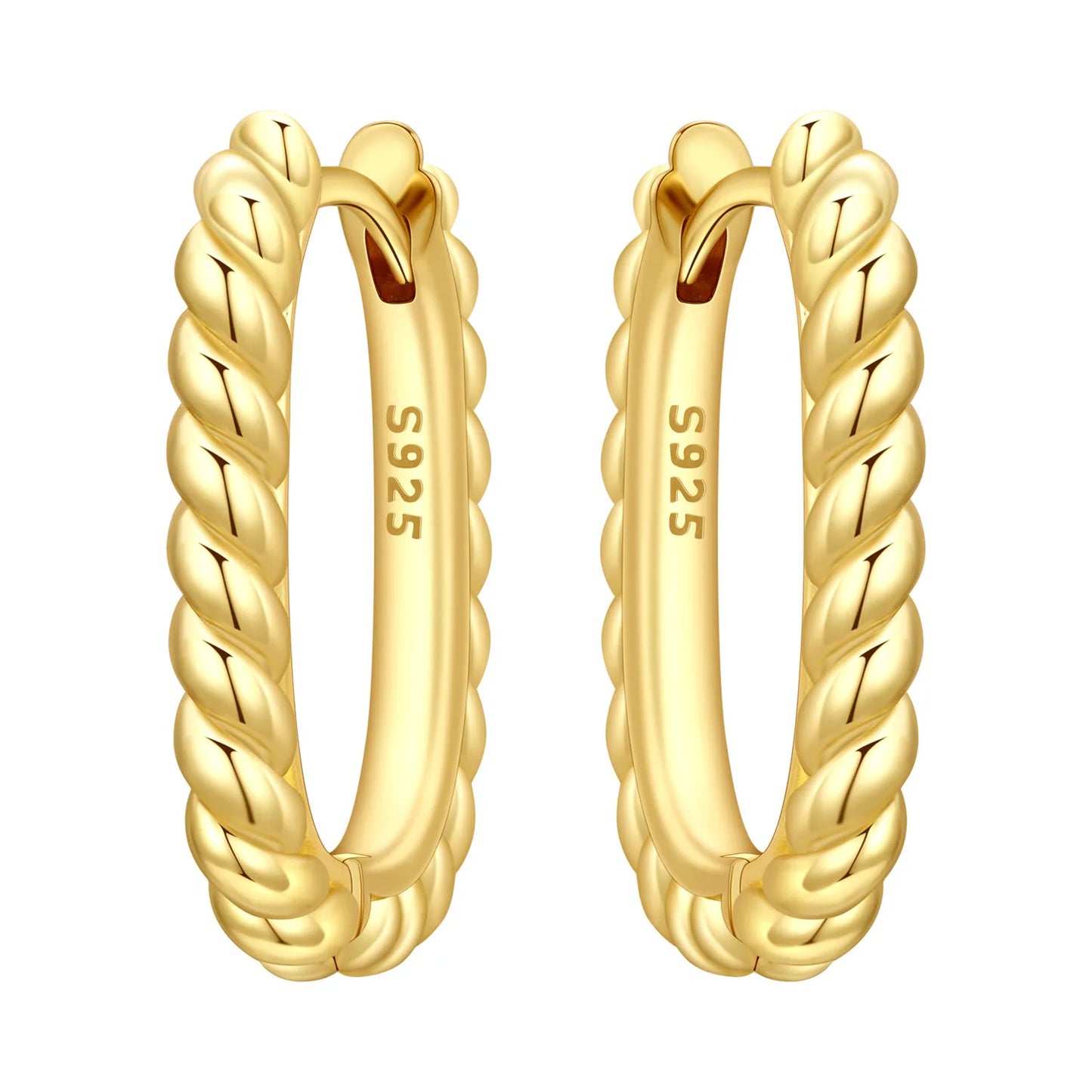 Original 2026 S925 Sterling Silver Zircon 18K Gold Lining Vintage Hoop Earrings for Women Birthday Party Wedding Gift Jewellery