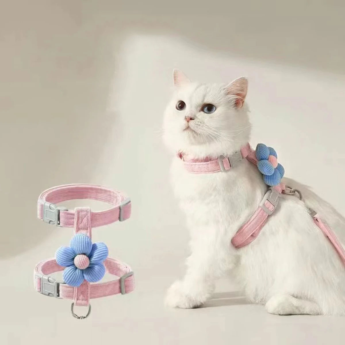 Cat Harness and Leash Set - Adjustable Breathable Walking Vest