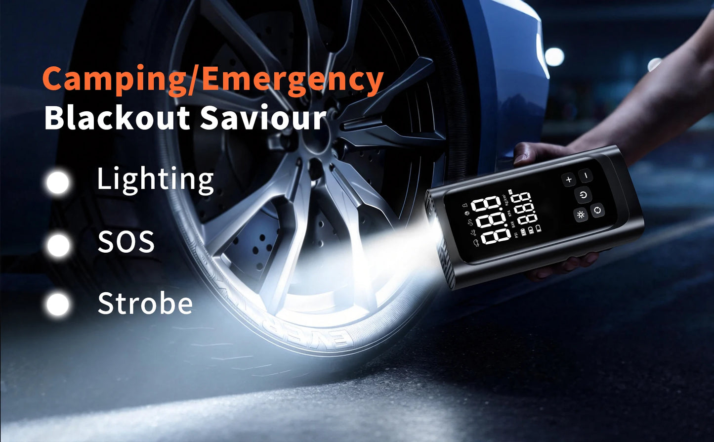 YINGBOOST Portable Smart Air Pump Tire Inflator 150PSI Air Compressor with Digital Pressure Gauge for Car Bike Motorcycle Ball