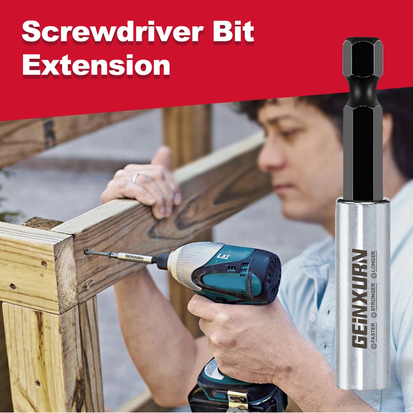 Geinxurn Mixed Screwdriver Bit Holders, Cr-V Extension Socket Drill Bit Magnetic Holder Hex Shank Quick-Change Drill Bit Guide
