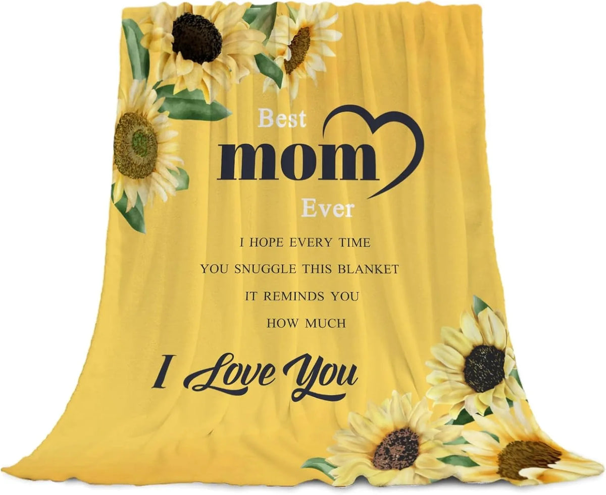 Gift for Mom Flannel Throw Blanket with Loving Message