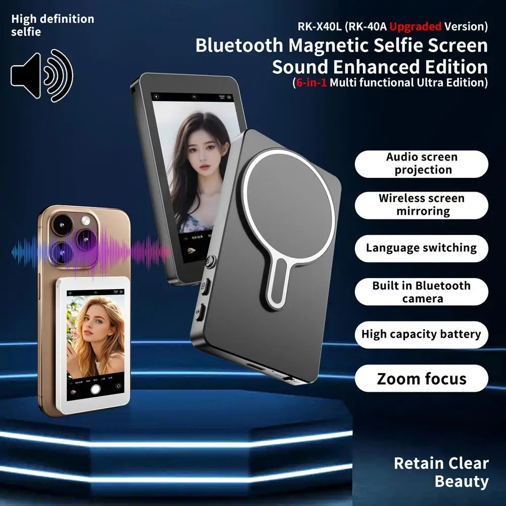 Magnetic Cell Phone Vlog Self Timer Monitor Screen Using Rear Camera Monitor For Live Streaming Creating Content Self-Timer