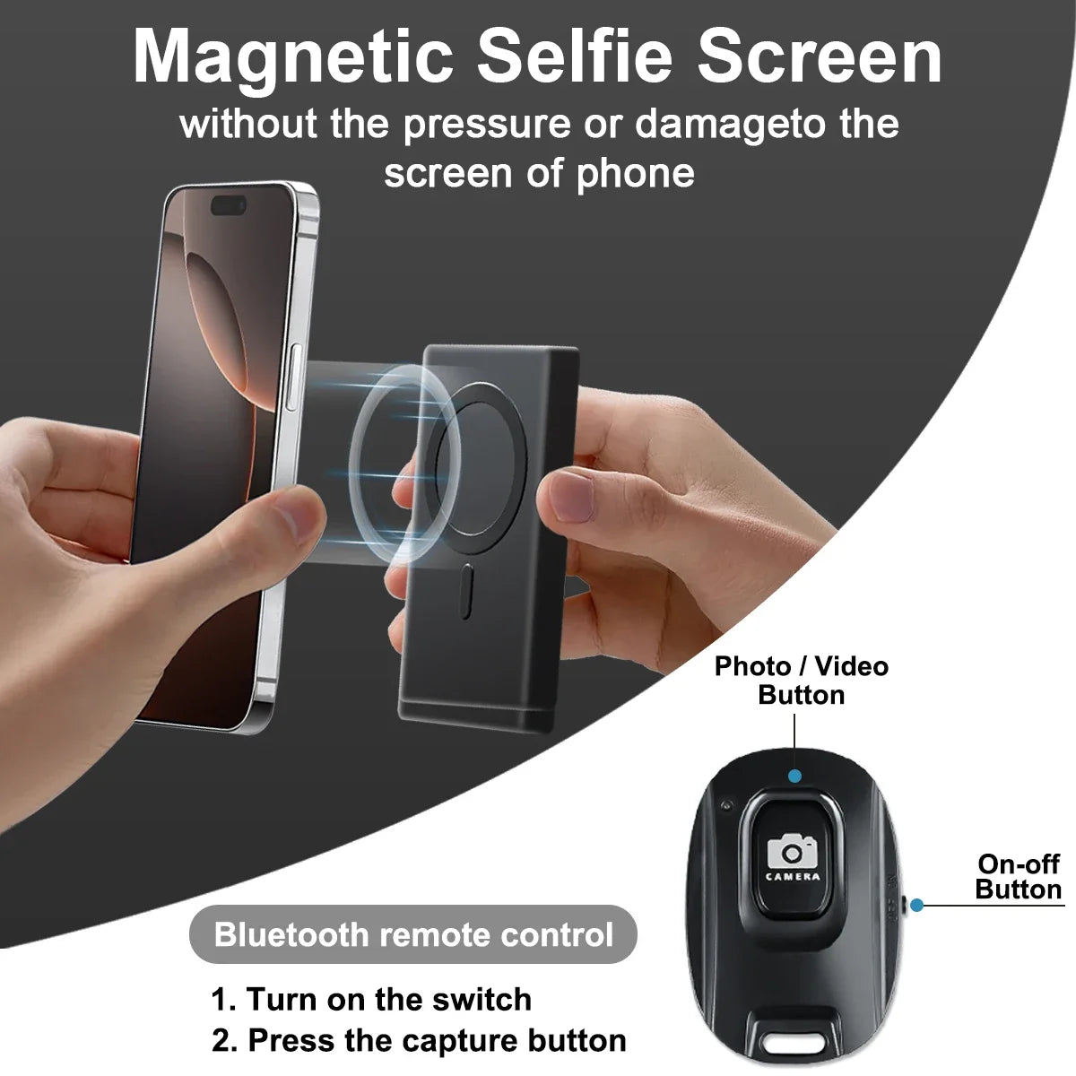 Wireless Monitor Rear Camera Screen Smartphone Selfie Magnetic Screen For Vlog Live Stream Video Recording Outdoor Selfie tool