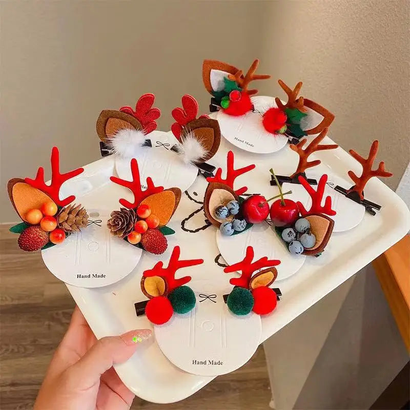 Xmas Antler Barrette Hairware New Year Girls Hairgrips Woman Party Ornament Accessories Christmas Hair Clips Deer Ear Hairpins