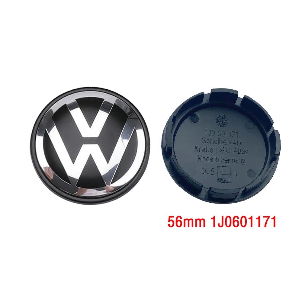 VW Volkswagen Car Wheel Center Hub Caps Cover 3D 4pcs 55mm 56mm 65mm 70mm for 4 5 6 7 Passat B5 B6 B7 Polo Touran CC accessories