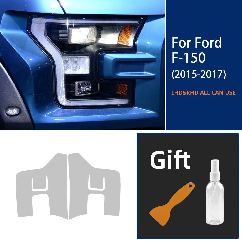 TPU Headlight Tint Protection Film for Ford F-150 / Mustang 2015–2017