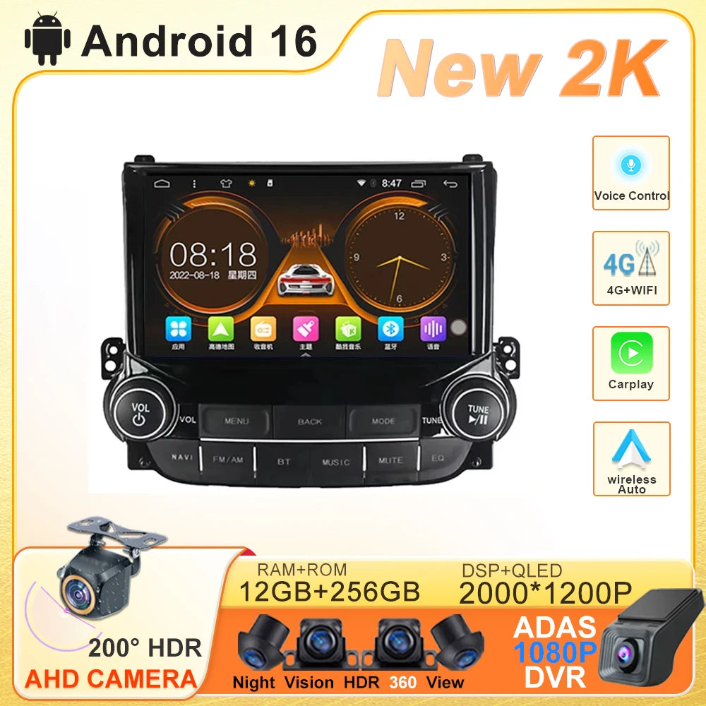 Car DVD Auto Radio Android 16 For Chevrolet Malibu XL 2012 2013 2014 2015 Multimedia Player GPS Navigation Stereo Head Unit BT