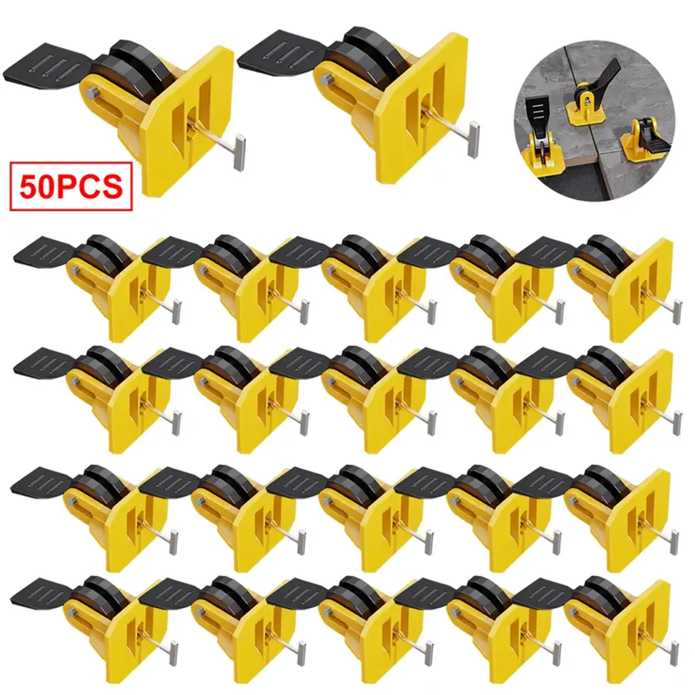 Tile Leveling System Kit, 50 Pieces, Yellow or Red