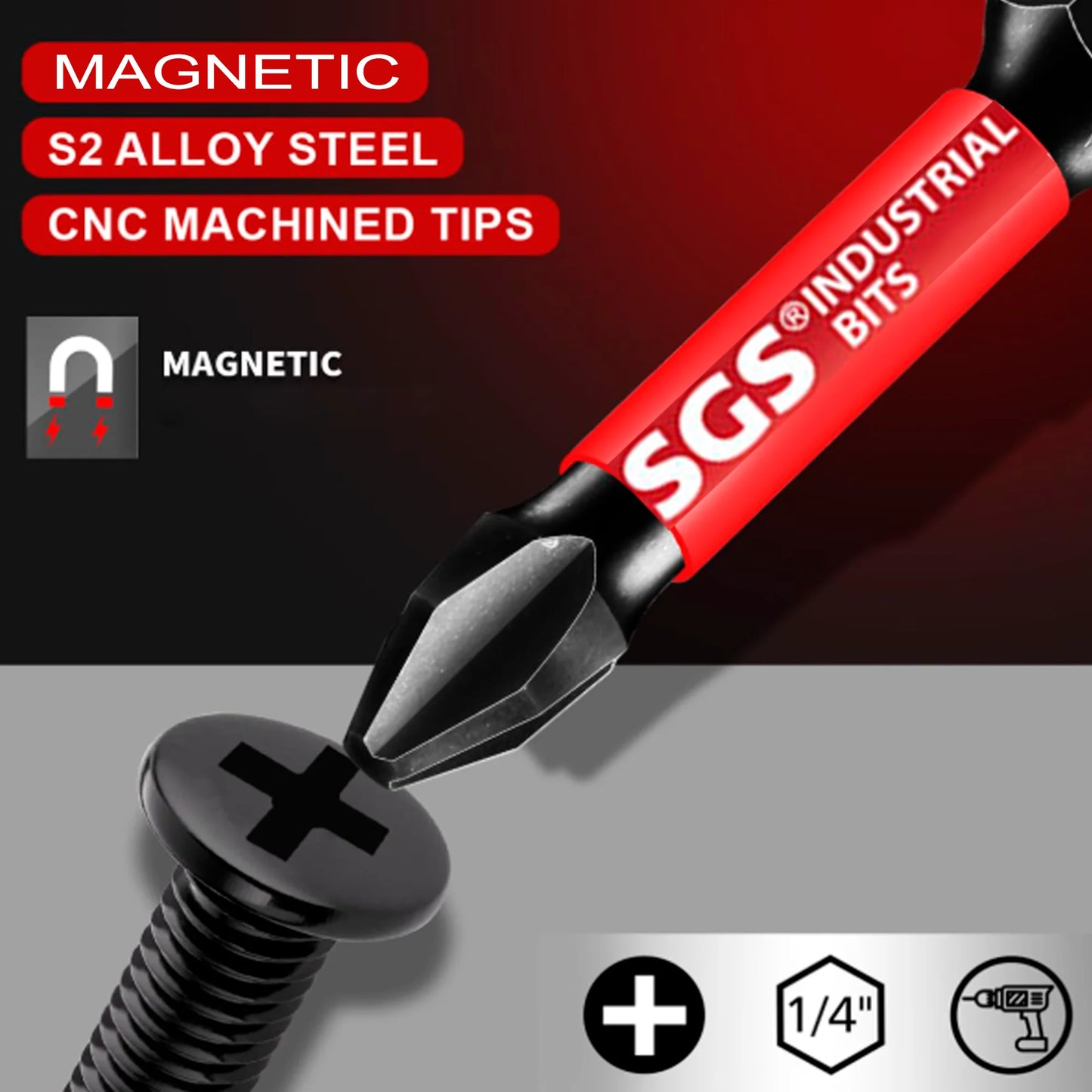5/10/20 Pieces Phillips Screwdriver Bit Set S2 Steel Magnetic 50mm Long Impact Screwdriver Set Suitable for Metal Processing in Homes, Factories, Offices, Etc