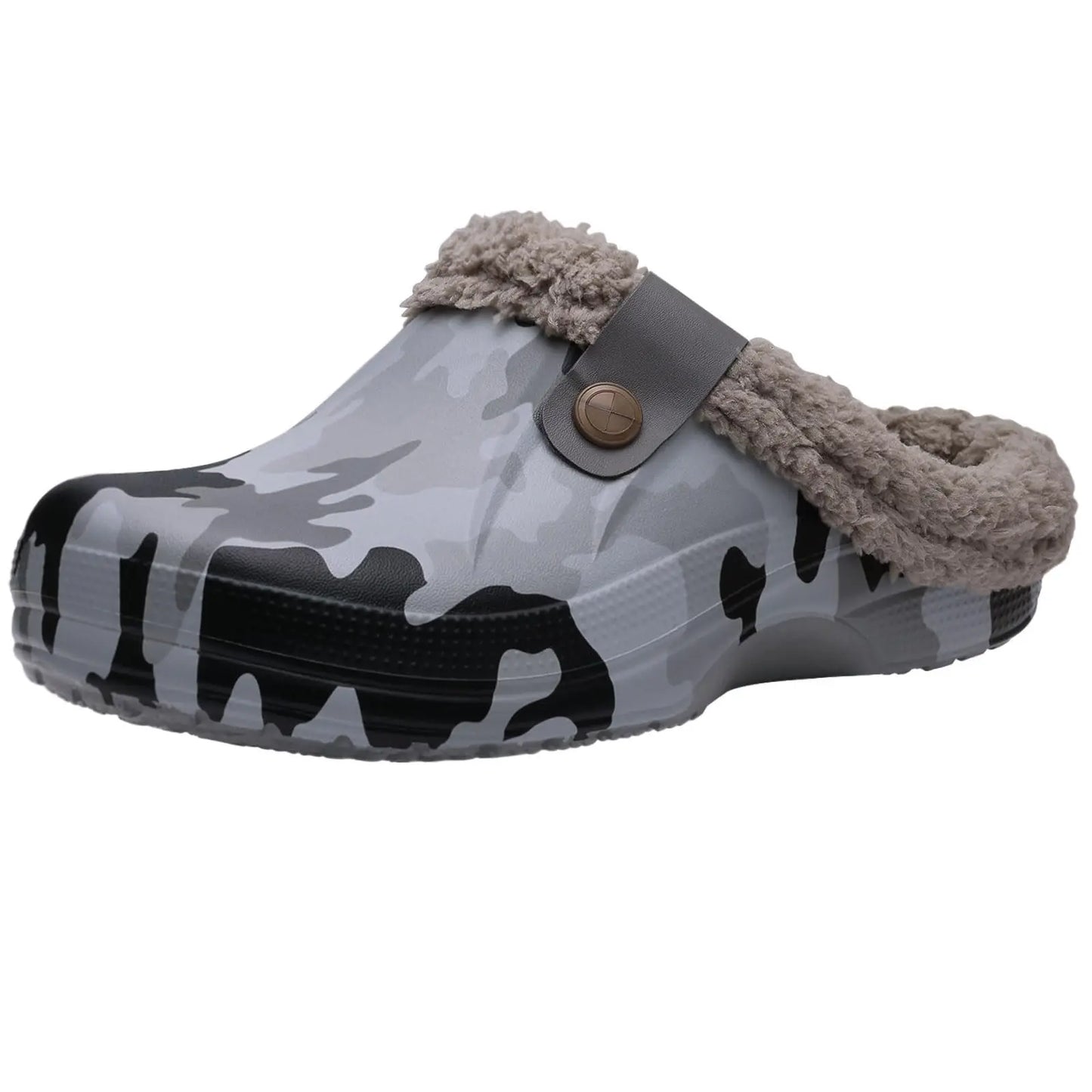 Kidmi Classic Fur Shoes For Men Women Lined Clogs Waterproof Shoes Winter Fuzzy Slippers for Women Men Indoor and Outdoor Shoes