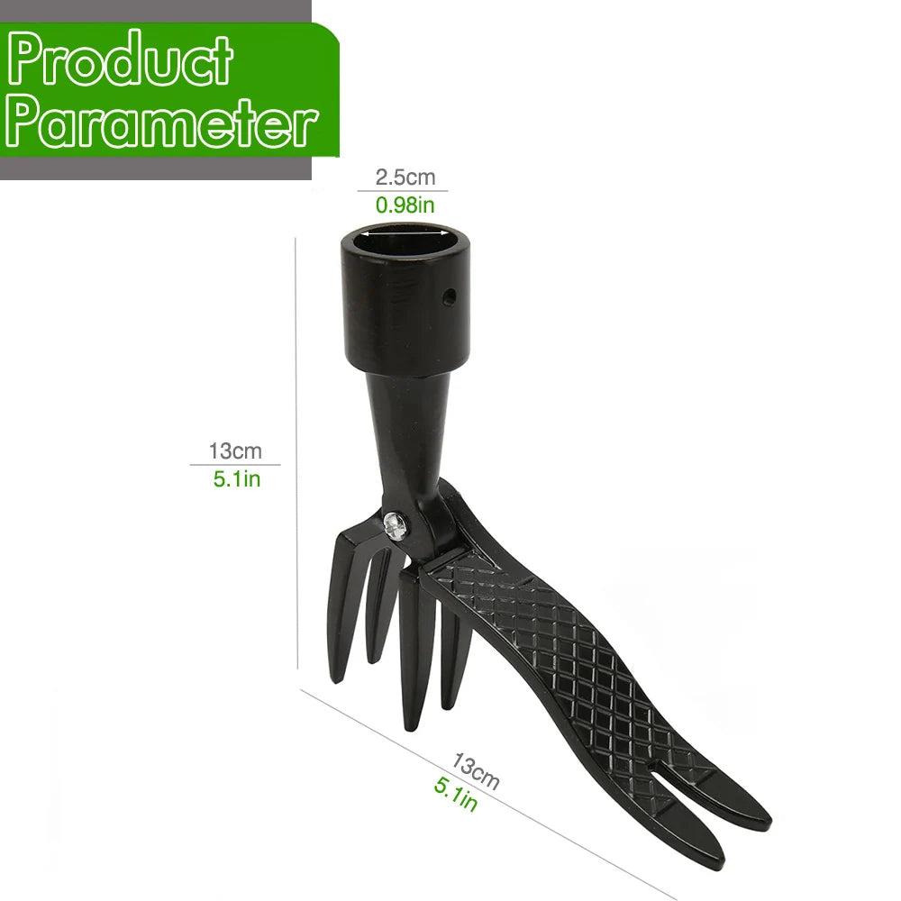 Stand-Up Weed Puller Claw Head — Foot-Pedal Root Remover Tool
