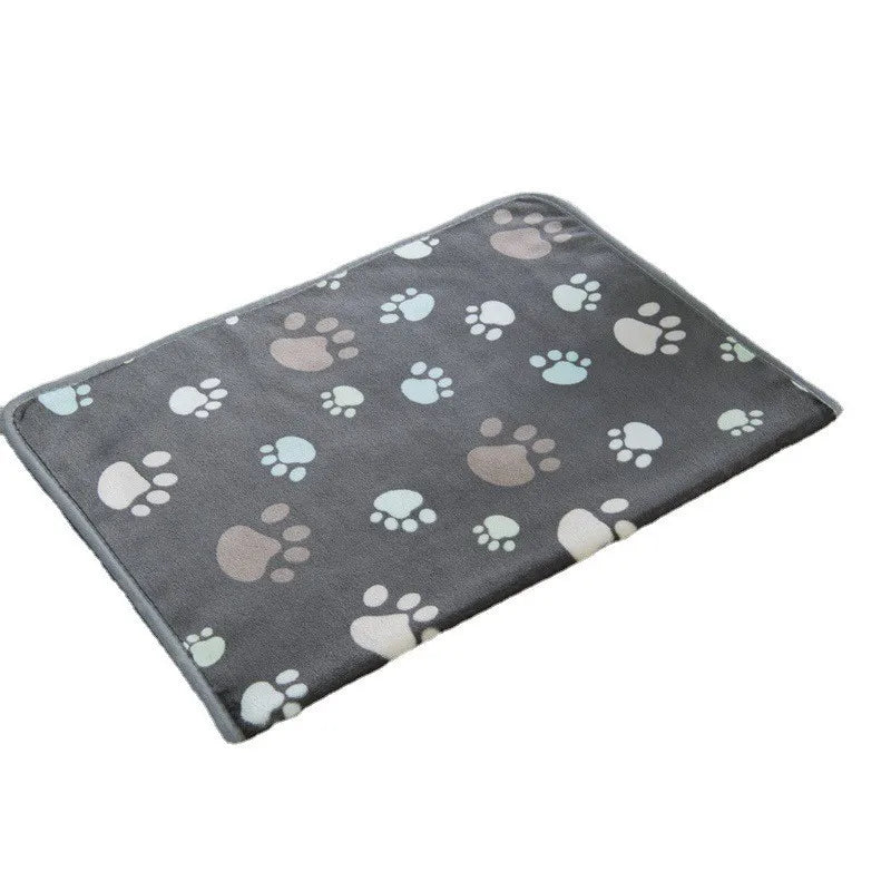 Paw Print Flannel Pet Blanket - Washable Mat for Small and Medium Pets - photo 2